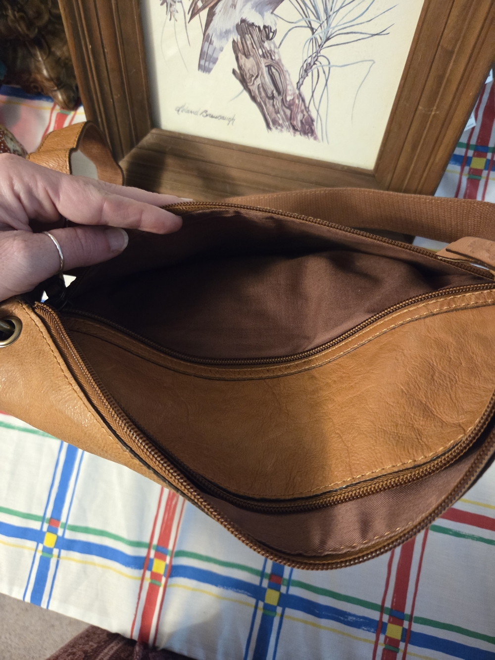 Fossil Tan and Brown Patchwork Leather Crossbody Bag - Picture 6 of 15